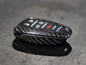 Alfa Romeo Giulia Key Fob Cover  - Carbon Fiber - Black w/ QV Logo